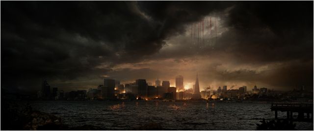 Weather forecast: cloudy and parachutist's falls, with giant lizard.