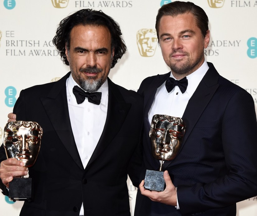 Mandatory Credit: Photo by David Fisher/REX/Shutterstock (5586119dt) Alejandro G. Inarritu and Leonardo DiCaprio - Best Actor EE BAFTA British Academy Film Awards, Press Room, Royal Opera House, London, Britain - 14 Feb 2016
